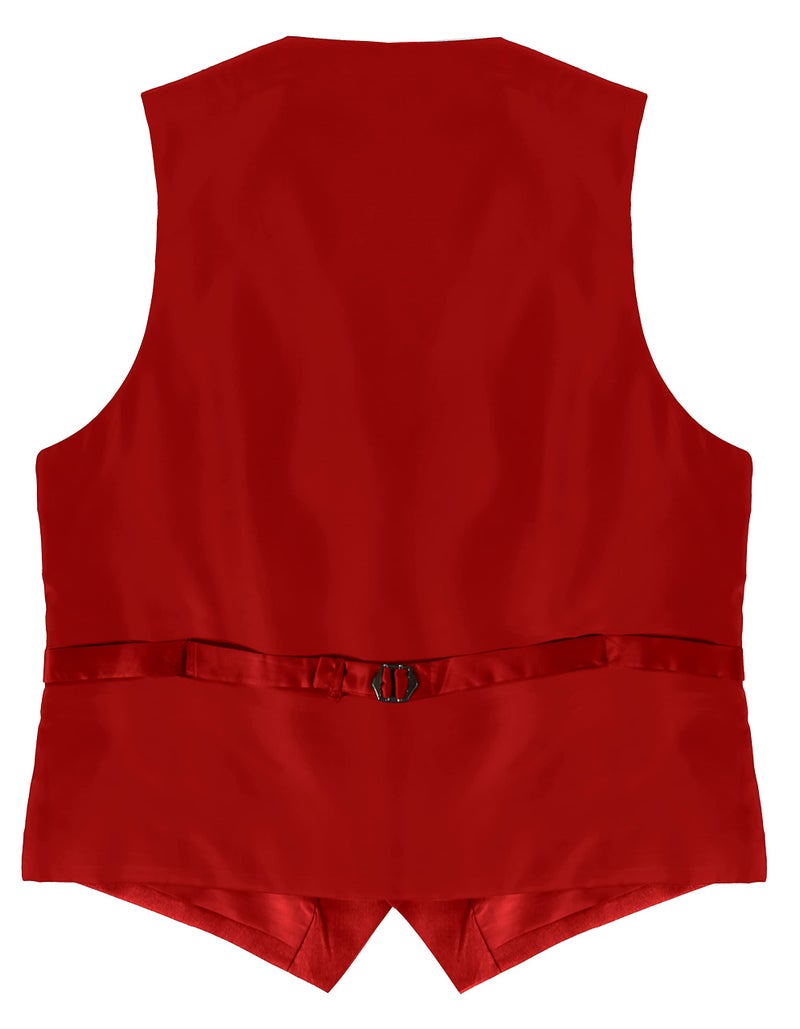 Gioberti Men's Formal Suit Vest Fit for Business or Casual Dress, Red, Small - Image 3